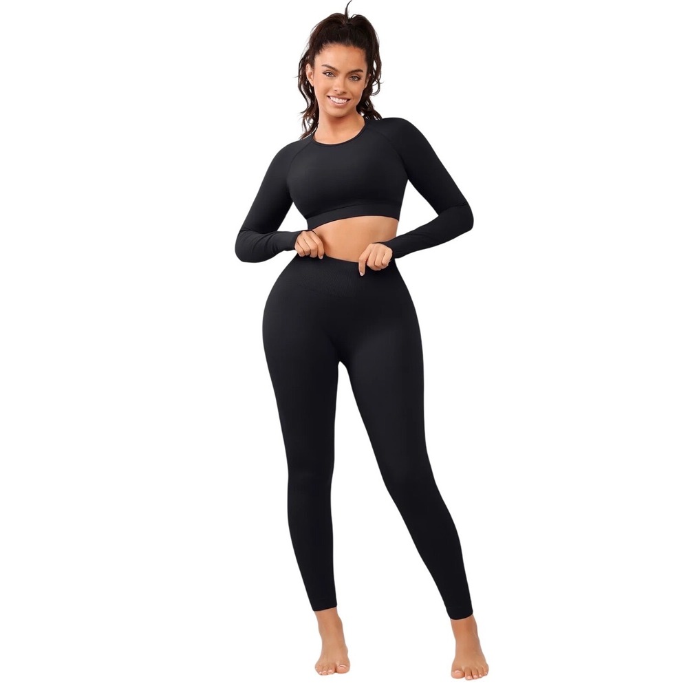 NWT Cosmolle Black AirWeave Scrunch Butt Lift Seamless High Waist Leggings Sz XL